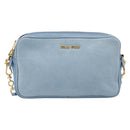 Miu Miu Shoulder Bag Leather Gold Light Blue Auth 204334A-2