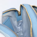 Miu Miu Shoulder Bag Leather Gold Light Blue Auth 204334A-21