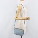 Miu Miu Shoulder Bag Leather Gold Light Blue Auth 204334A-26