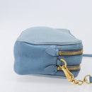 Miu Miu Shoulder Bag Leather Gold Light Blue Auth 204334A-4