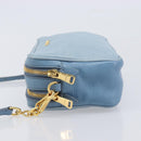 Miu Miu Shoulder Bag Leather Gold Light Blue Auth 204334A-5