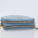 Miu Miu Shoulder Bag Leather Gold Light Blue Auth 204334A-6
