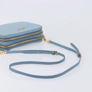 Miu Miu Shoulder Bag Leather Gold Light Blue Auth 204334A-7