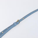 Miu Miu Shoulder Bag Leather Gold Light Blue Auth 204334A-9