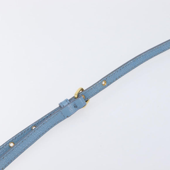 Miu Miu Shoulder Bag Leather Gold Light Blue Auth 204334A