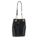 Salvatore Ferragamo Chain Shoulder Bag Patent leather Black Gold Auth 204336-1