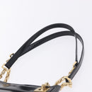 Salvatore Ferragamo Chain Shoulder Bag Patent leather Black Gold Auth 204336-10