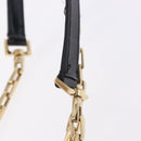 Salvatore Ferragamo Chain Shoulder Bag Patent leather Black Gold Auth 204336-13
