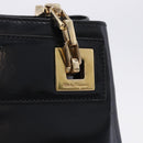 Salvatore Ferragamo Chain Shoulder Bag Patent leather Black Gold Auth 204336-19