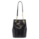 Salvatore Ferragamo Chain Shoulder Bag Patent leather Black Gold Auth 204336-2