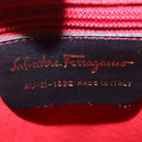 Salvatore Ferragamo Chain Shoulder Bag Patent leather Black Gold Auth 204336-21