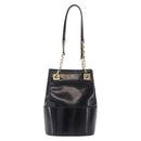 Salvatore Ferragamo Chain Shoulder Bag Patent leather Black Gold Auth 204336-3