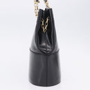 Salvatore Ferragamo Chain Shoulder Bag Patent leather Black Gold Auth 204336-7