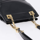 Salvatore Ferragamo Chain Shoulder Bag Patent leather Black Gold Auth 204336-8