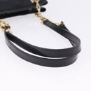 Salvatore Ferragamo Chain Shoulder Bag Patent leather Black Gold Auth 204336-9