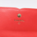 CHANEL CC Filigree Long Wallet Caviar Skin Red Gold CC Auth 204352M-13