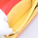 CHANEL CC Filigree Long Wallet Caviar Skin Red Gold CC Auth 204352M-16