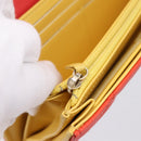 CHANEL CC Filigree Long Wallet Caviar Skin Red Gold CC Auth 204352M-17