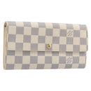 LOUIS VUITTON Damier Azur Portefeuille Sarah Long Wallet N61735 LV Auth 204357A-1