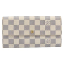 LOUIS VUITTON Damier Azur Portefeuille Sarah Long Wallet N61735 LV Auth 204357A-13