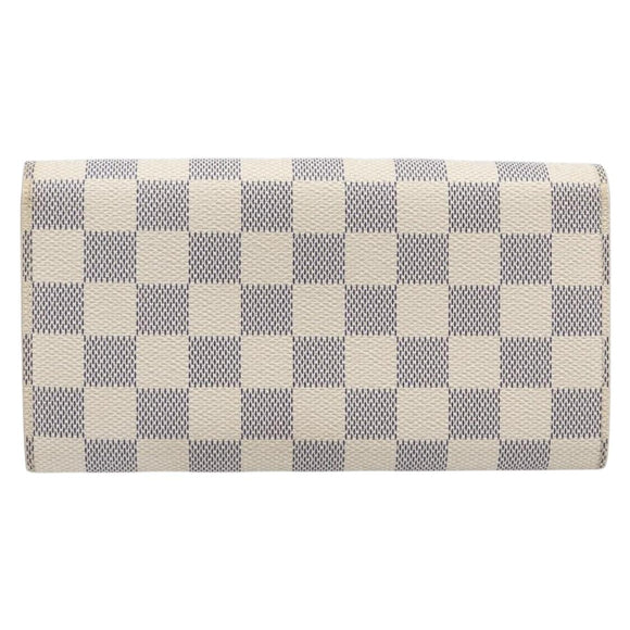 LOUIS VUITTON Damier Azur Portefeuille Sarah Long Wallet N61735 LV Auth 204357A