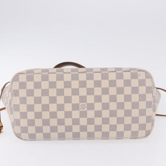 LOUIS VUITTON Damier Azur Neverfull MM Tote Bag N41605 LV Auth 204358