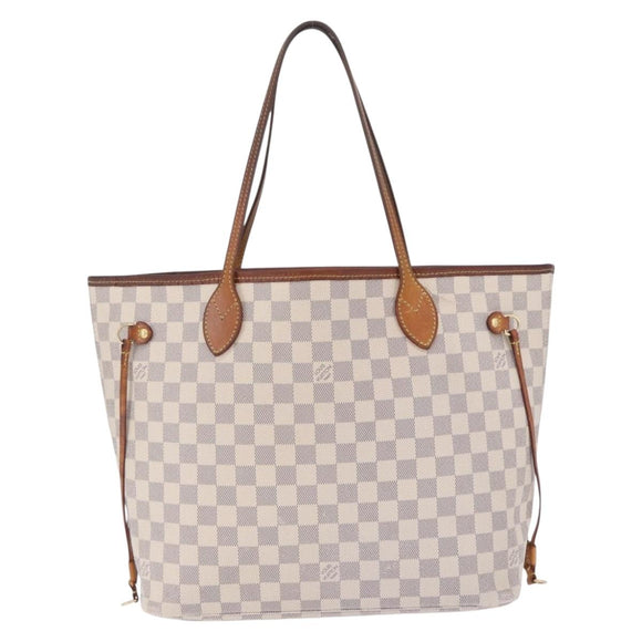 LOUIS VUITTON Damier Azur Neverfull MM Tote Bag N41605 LV Auth 204358