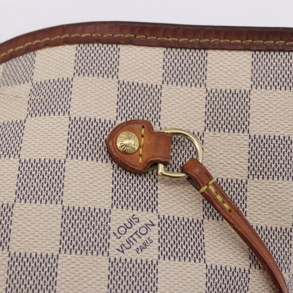 LOUIS VUITTON Damier Azur Neverfull MM Tote Bag N41605 LV Auth 204358