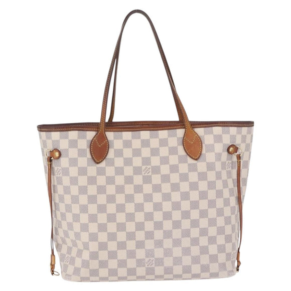 LOUIS VUITTON Damier Azur Neverfull MM Tote Bag N41605 LV Auth 204358