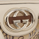GUCCI Hand Bag Canvas Beige Gold 170009 Auth 204360V-17