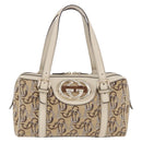 GUCCI Hand Bag Canvas Beige Gold 170009 Auth 204360V-2