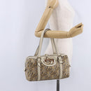 GUCCI Hand Bag Canvas Beige Gold 170009 Auth 204360V-29