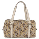 GUCCI Hand Bag Canvas Beige Gold 170009 Auth 204360V-3