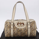 GUCCI Hand Bag Canvas Beige Gold 170009 Auth 204360V-30