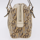 GUCCI Hand Bag Canvas Beige Gold 170009 Auth 204360V-4