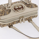 GUCCI Hand Bag Canvas Beige Gold 170009 Auth 204360V-6