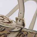 GUCCI Hand Bag Canvas Beige Gold 170009 Auth 204360V-9