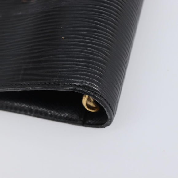 LOUIS VUITTON Epi Agenda MM Day Planner Cover Black R20042 LV Auth 204361