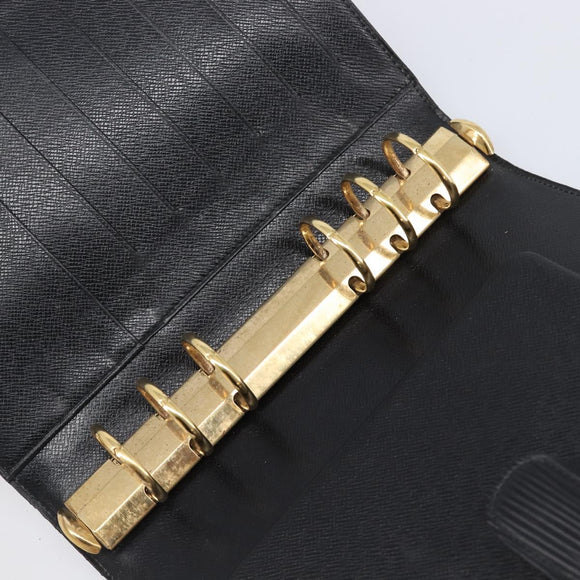 LOUIS VUITTON Epi Agenda MM Day Planner Cover Black R20042 LV Auth 204361