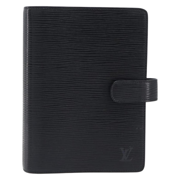 LOUIS VUITTON Epi Agenda MM Day Planner Cover Black R20042 LV Auth 204361