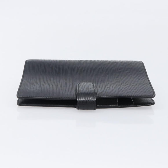 LOUIS VUITTON Epi Agenda MM Day Planner Cover Black R20042 LV Auth 204361