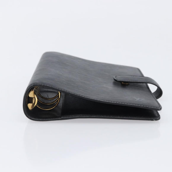 LOUIS VUITTON Epi Agenda MM Day Planner Cover Black R20042 LV Auth 204361