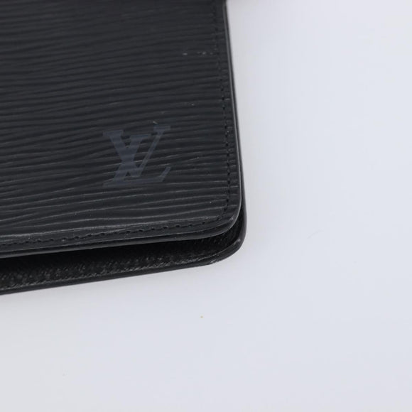 LOUIS VUITTON Epi Agenda MM Day Planner Cover Black R20042 LV Auth 204361