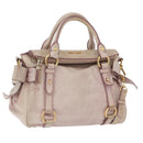 Miu Miu Hand Bag Vitellolux 2way Pink Gold Auth 204364A-1