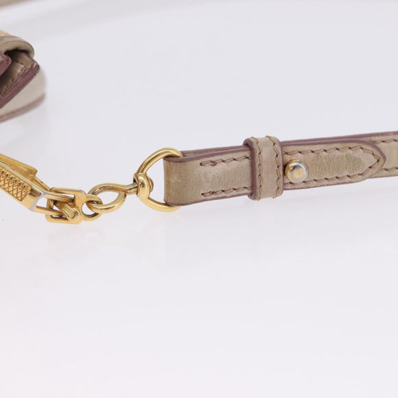 Miu Miu Hand Bag Vitellolux 2way Pink Gold Auth 204364A