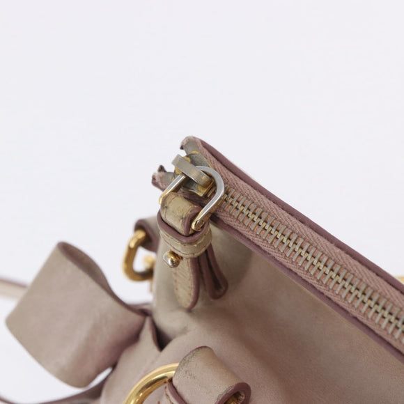 Miu Miu Hand Bag Vitellolux 2way Pink Gold Auth 204364A