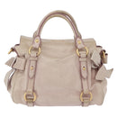 Miu Miu Hand Bag Vitellolux 2way Pink Gold Auth 204364A-2