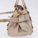 Miu Miu Hand Bag Vitellolux 2way Pink Gold Auth 204364A-3