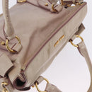 Miu Miu Hand Bag Vitellolux 2way Pink Gold Auth 204364A-7