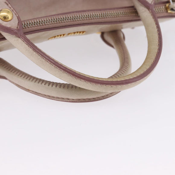 Miu Miu Hand Bag Vitellolux 2way Pink Gold Auth 204364A
